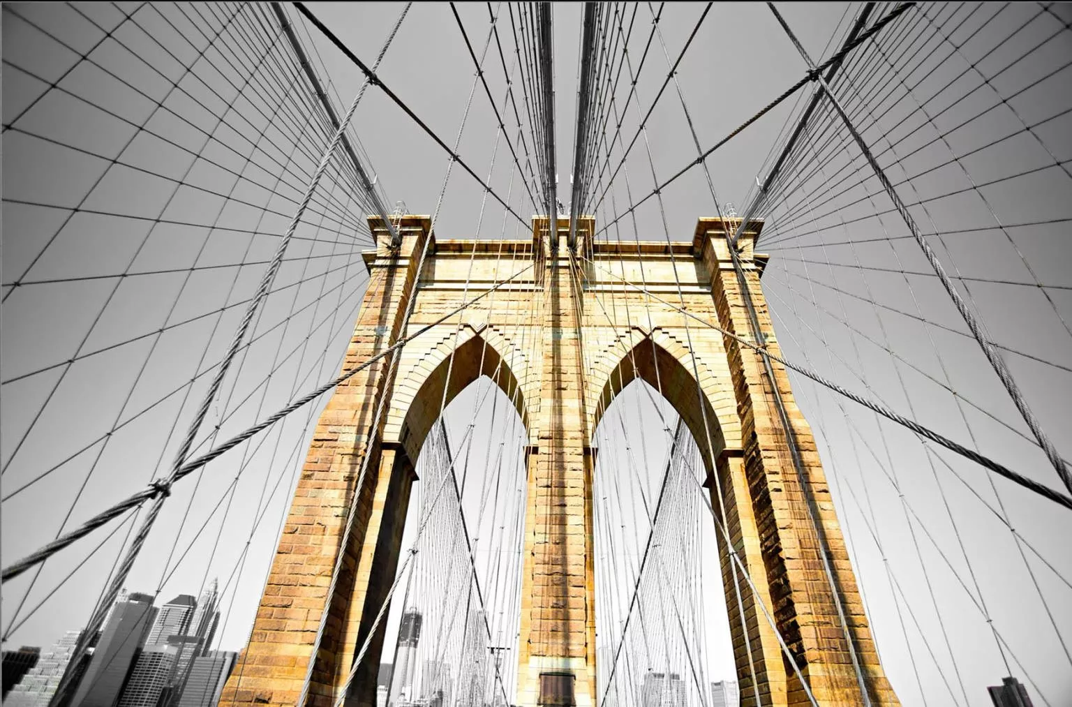 ''Brooklyn Bridge In Color'' Tempered Glass